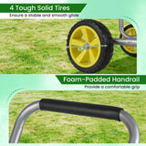 Garden Hose Reel Cart Metal Hose Cart with 4 Wheels and Storage Basket