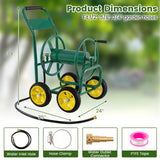 Garden Hose Reel Cart 4 Wheels Heavy-Duty Metal Water Hose Organizer Portable