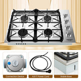 Encimera de gas de 30/36 pulgadas con 4/6 quemadores potentes y perillas ABS