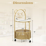 Modern Sofa Side Table on Lockable Wheels for Living Room Bedroom Study