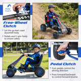 Go Kart para niños con pedales de 4 ruedas, asiento ajustable y ruedas para todo terreno
