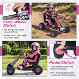 Go Kart para niños con pedales de 4 ruedas, asiento ajustable y ruedas para todo terreno