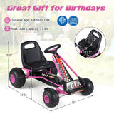 Go Kart para niños con pedales de 4 ruedas, asiento ajustable y ruedas para todo terreno