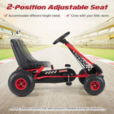 Go Kart para niños con pedales de 4 ruedas, asiento ajustable y ruedas para todo terreno