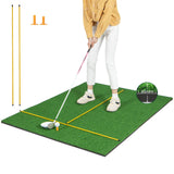 Alfombra de césped artificial para práctica de golf en interiores y exteriores Incluye 2 tees de goma y 2 varillas de alineación