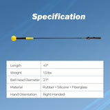 Golf Swing Trainer Aid 47inch/40inch/31.5inch Warm-up Practice Stick with Weighted Head for Grip