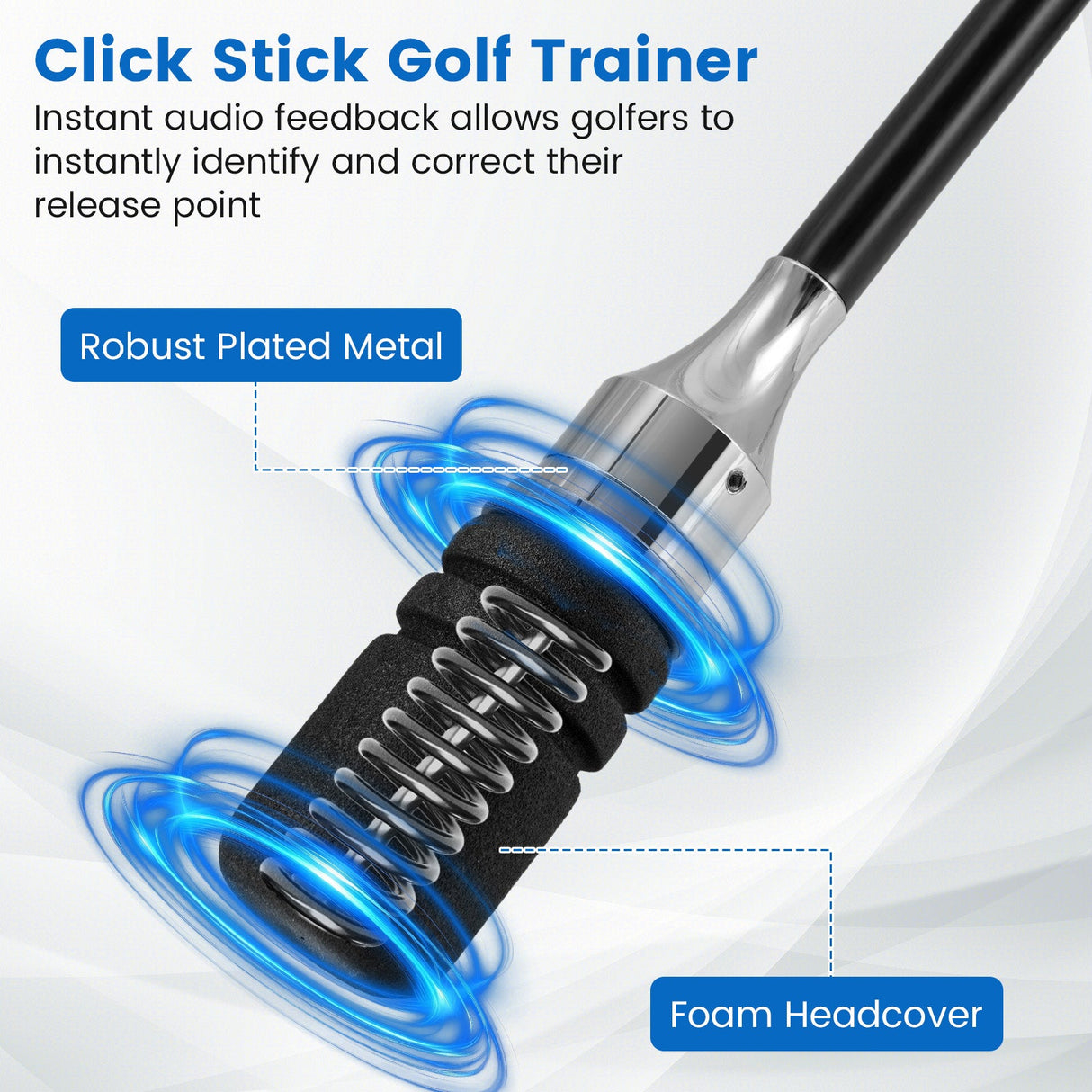 Entrenador de swing de golf Click Stick Ayuda de entrenamiento de swing para velocidad, flexibilidad, equilibrio