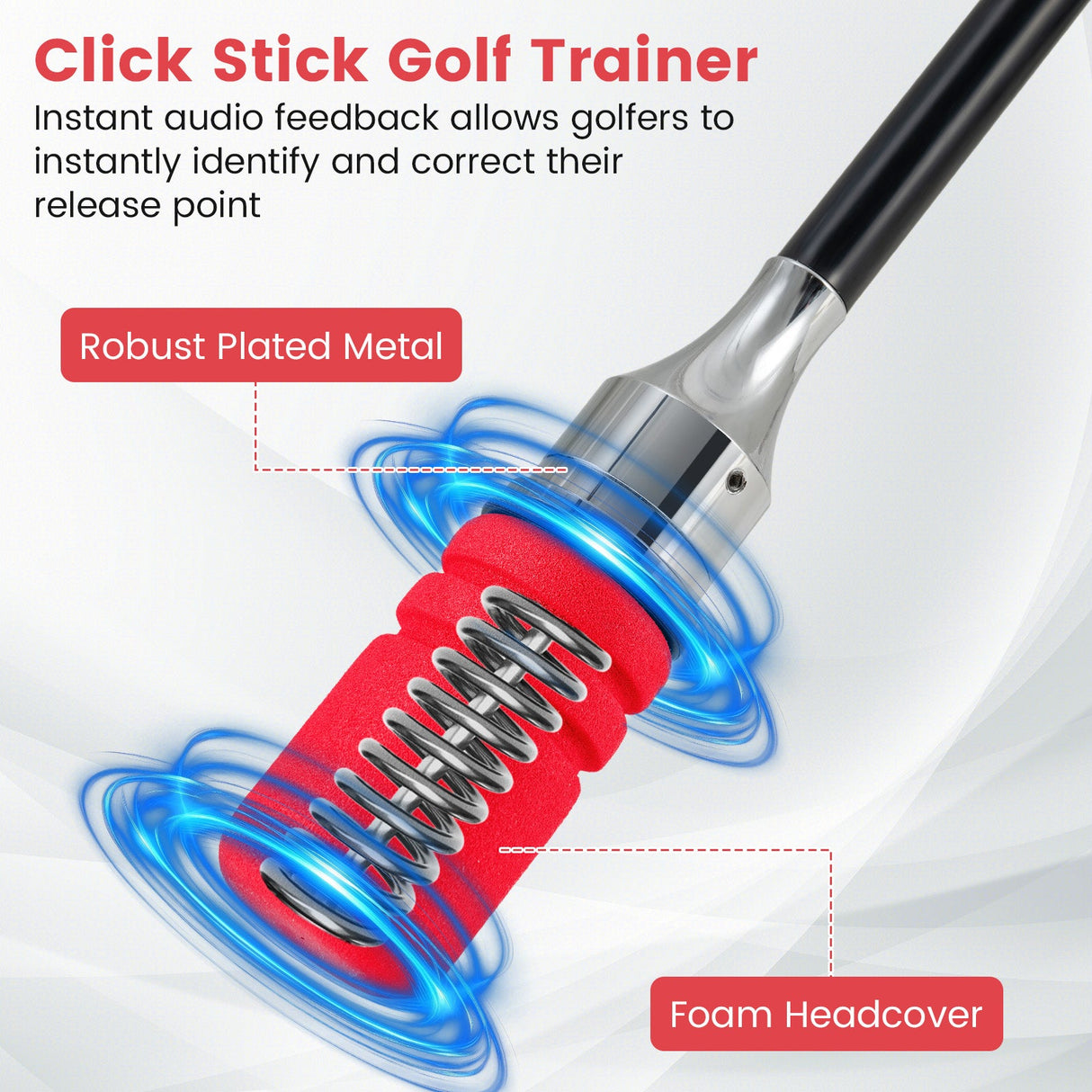 Entrenador de swing de golf Click Stick Ayuda de entrenamiento de swing para velocidad, flexibilidad, equilibrio