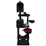 Árbol rascador gótico para gatos con 2 condominios y cama en forma de ataúd para gatos de interior - Negro