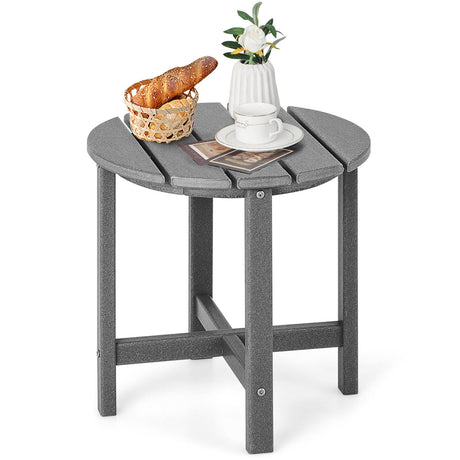 Mesa auxiliar Adirondack redonda de 18 pulgadas, resistente a la intemperie