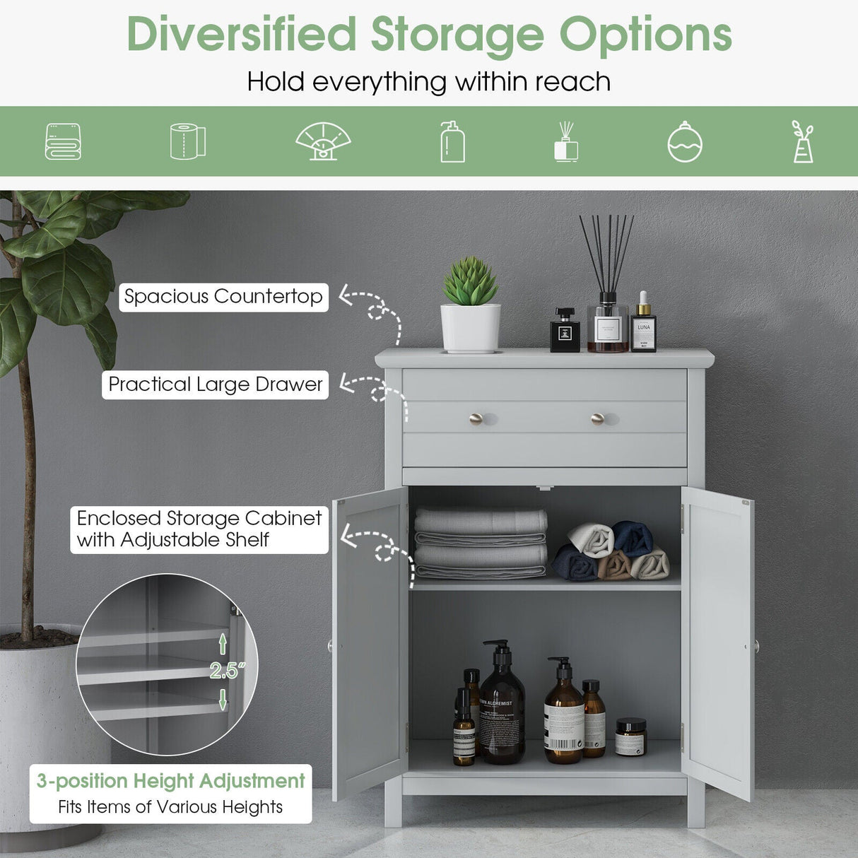 Mueble de baño independiente con cajón grande