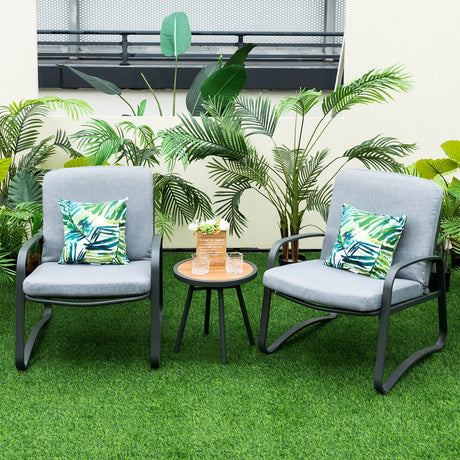 Juego de 3 piezas de bistró para patio con mesa DPC impermeable