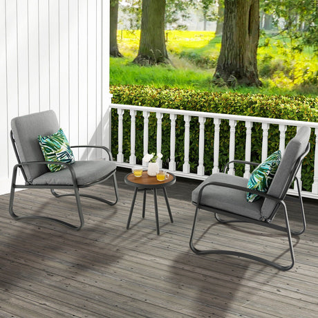 Juego de 3 piezas de bistró para patio con mesa DPC impermeable