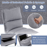 Modern Armless Accent Chair with Ottoman for Living Room-Gray