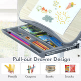Juego de escritorio y silla de estudio para niños con altura ajustable