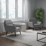 Modern Tufted Fabric Accent Chair with Rubber Wood Legs