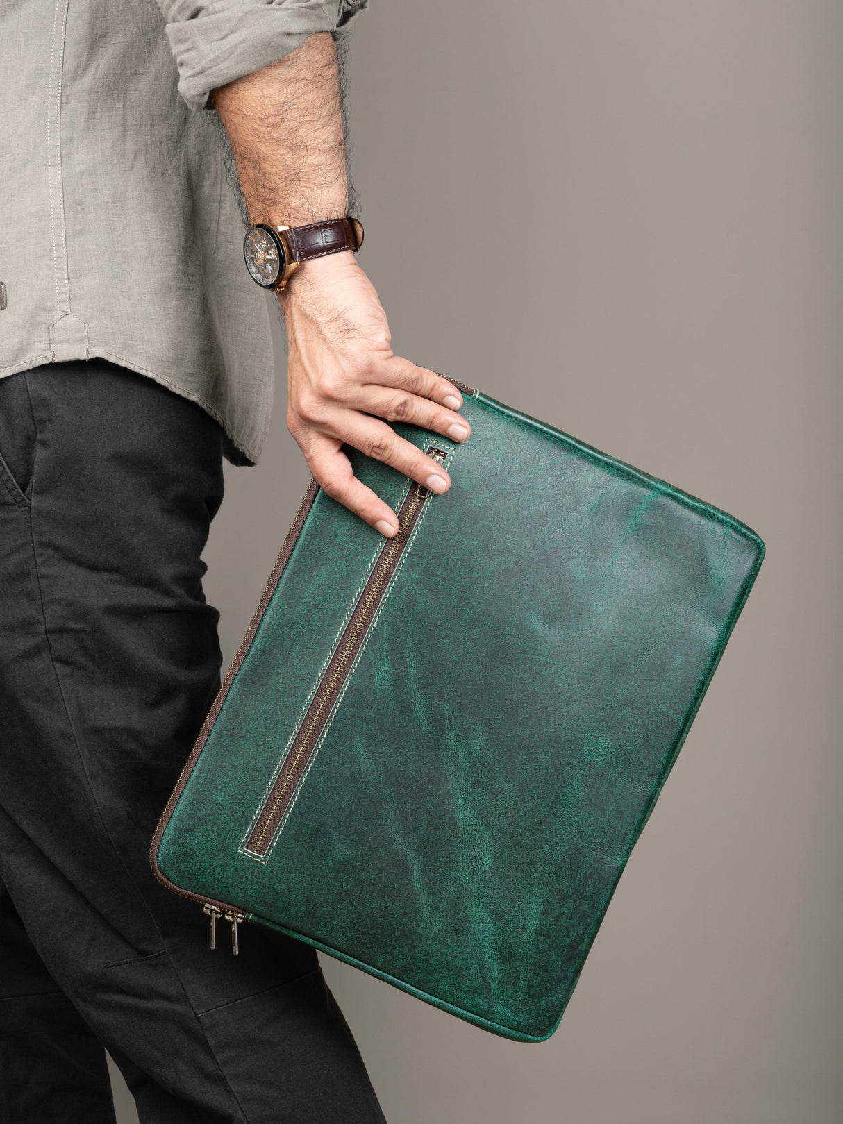 Funda verde para portátil