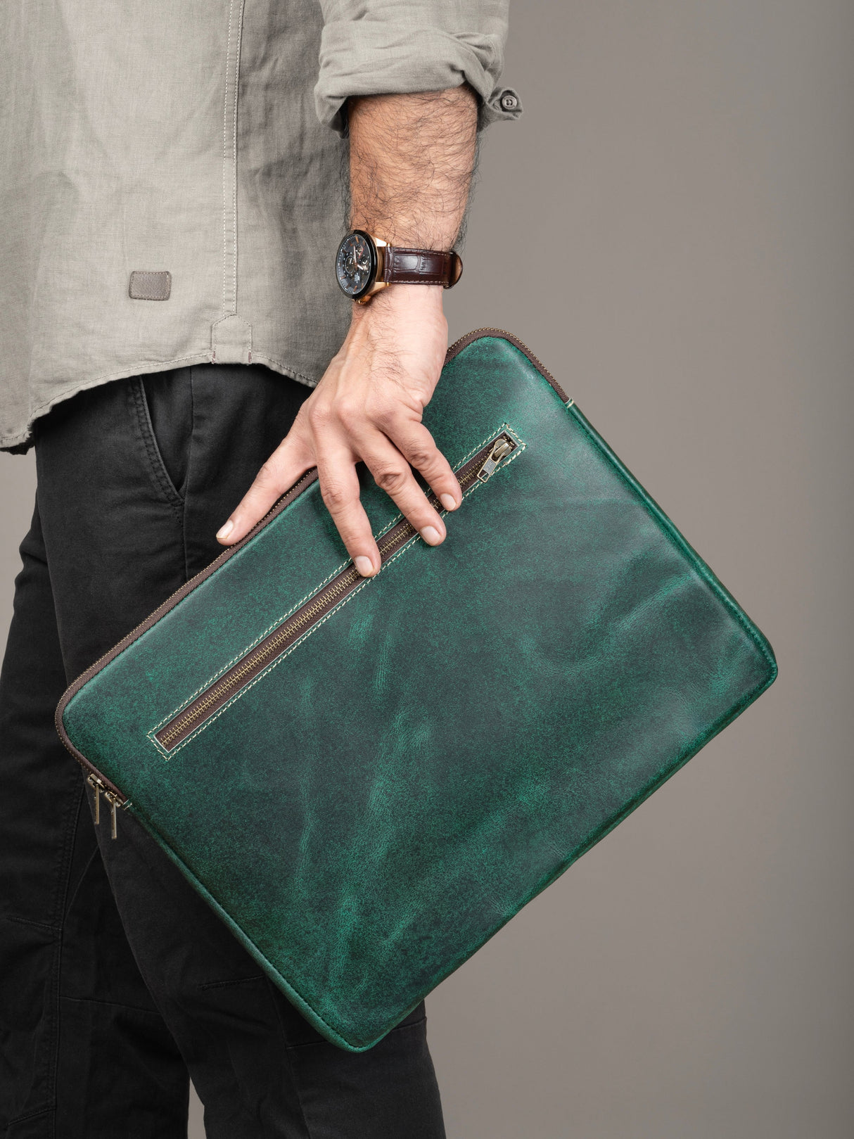 Funda verde para portátil