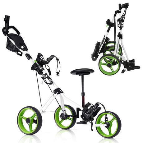 Carro de golf de 3 ruedas con panel de control y bolsa