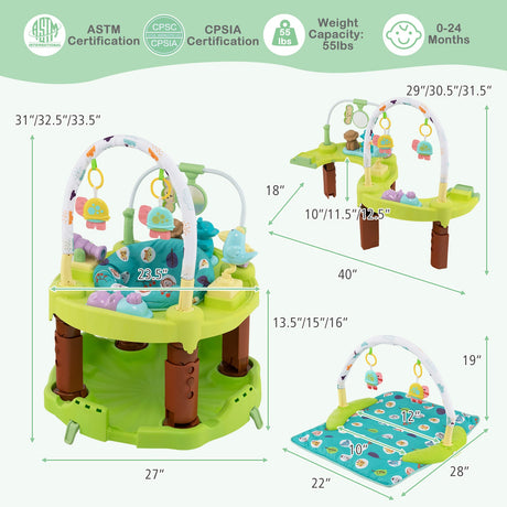Centro de actividades 3 en 1 para bebés con 3 posiciones para 0-24 meses