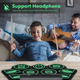 Batería electrónica con 2 altavoces estéreo incorporados para niños