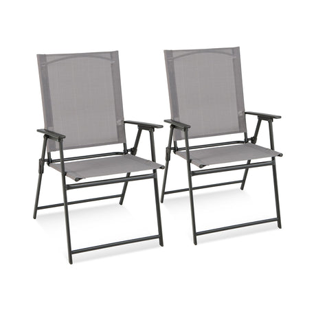 2 sillas plegables de patio con reposabrazos para cubierta, jardín o patio