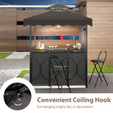Grill Gazebo with Awning 3-Piece Outdoor BBQ Canopy Double-Tier Soft Top Barbecue Shelter