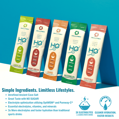 H2O ELECTROLYTES™ - Paquete Surtido (20 unidades) - Polvo electrolítico sin azúcar