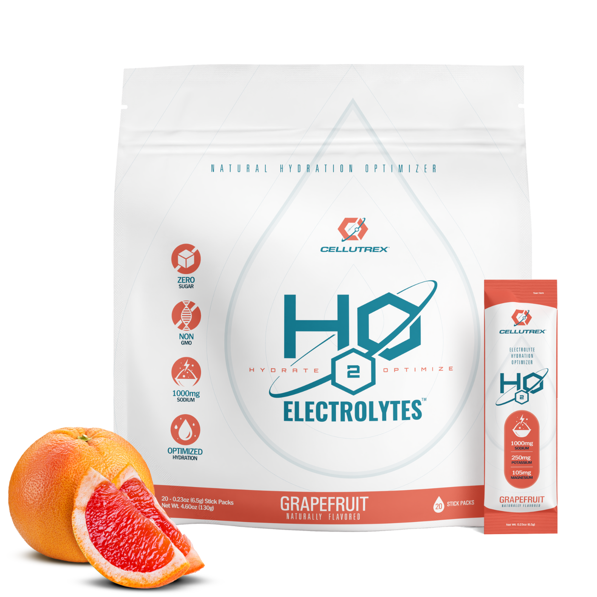 H2O ELECTROLYTES™ - Pomelo | Polvo de electrolitos sin azúcar