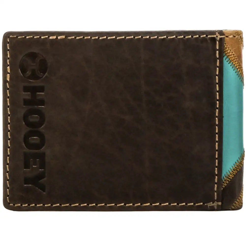 Cartera plegable para hombre HOOey "Montezuma" (marrón/turquesa)