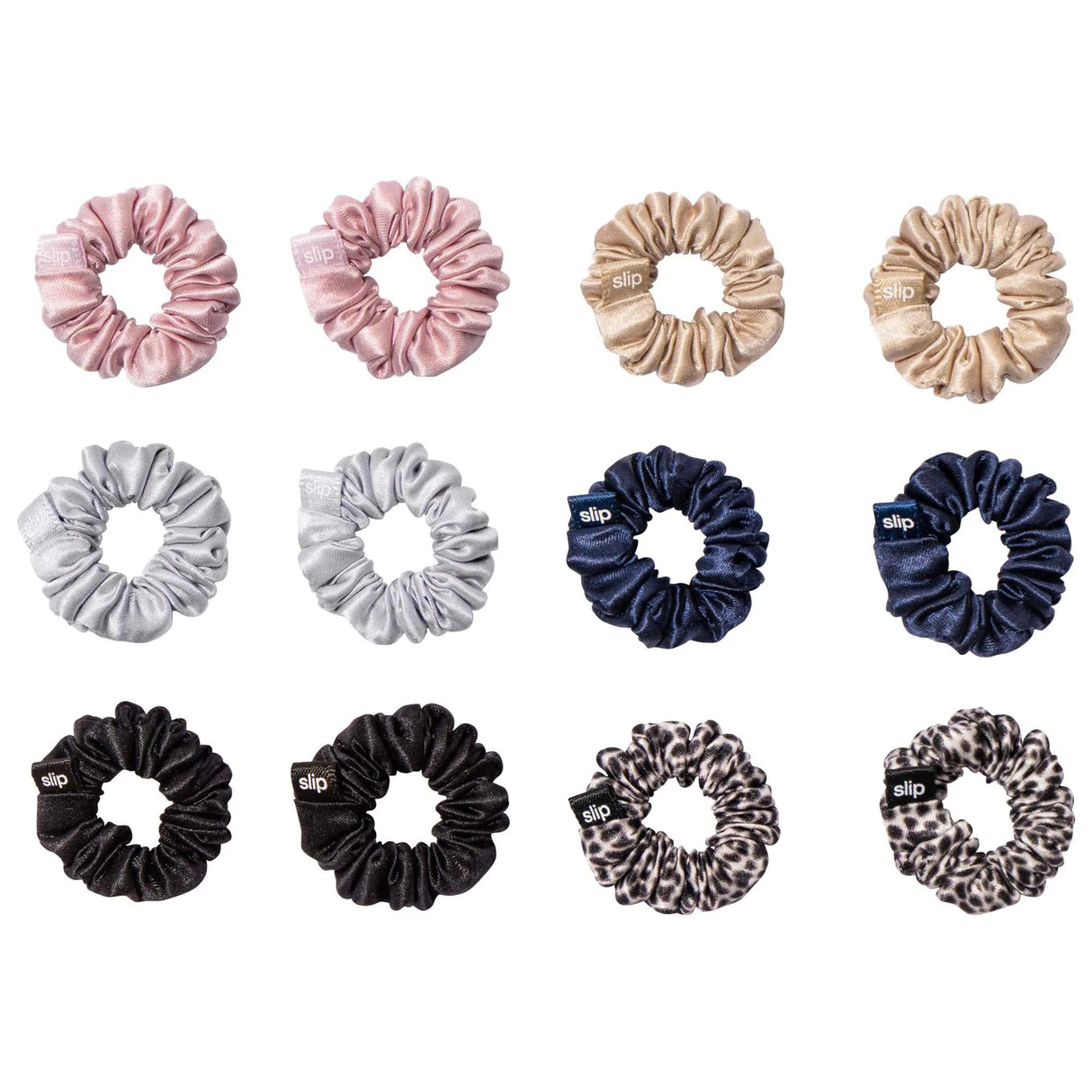 Slip Silk Mini Scrunchie Set - 12-Piece: Anti-Crease, Anti-Breakage Hair Ties for Gentle, Luxurious Hold & Damage Prevention
