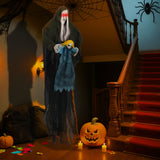Decoración Colgante de Halloween Bruja con Niña Fantasma Sonido Activado y Sonidos Espeluznantes