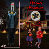 Decoración Colgante de Halloween Bruja con Niña Fantasma Sonido Activado y Sonidos Espeluznantes