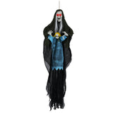 Decoración Colgante de Halloween Bruja con Niña Fantasma Sonido Activado y Sonidos Espeluznantes