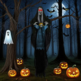 Decoración Colgante de Halloween Bruja con Niña Fantasma Sonido Activado y Sonidos Espeluznantes