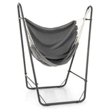 Sillón Colgante con Estructura Metálica Reforzada y Bolsillo Lateral - Gris