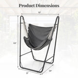 Sillón Colgante con Estructura Metálica Reforzada y Bolsillo Lateral - Gris