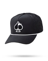 Gorra perforada con cuerda - Negra