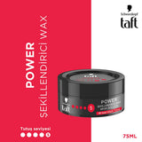 Taft Power: Caffeine Infused Hair Styling Wax - Mega Strong 48H Hold, Humidity & Wind Protection - Long Lasting Men's Hair Wax