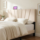 Headboard for Queen and Full Size Bed Geometric Upholstered Head Board