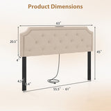 Headboard for Queen and Full Size Bed Tufted Upholstered Head Board