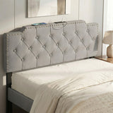 Headboard for Queen and Full Size Bed Rivet Tufted Upholstered Head Board