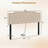 Headboard for Queen and Full Size Bed Rivet Tufted Upholstered Head Board