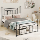 Base de cama de metal de alta resistencia con cabecero, tamaño matrimonial/queen/individual