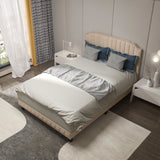 Heavy Duty Upholstered Bed Frame with Rivet Headboard
