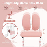 Silla de estudio ergonómica para niños con altura regulable y doble respaldo