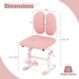 Silla de estudio ergonómica para niños con altura regulable y doble respaldo