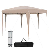 Carpa Hexagonal Plegable de 13 x 11.5 pies, Altura Ajustable, con Patas Vestidas - Caqui