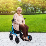 Height Adjustable Rollator Walker Foldable Rolling Walker with Seat for Seniors
