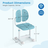 Silla de estudio infantil con altura regulable, doble respaldo y asiento transpirable para mayores de 3 años